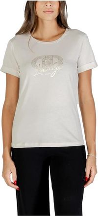 Liu Jo Stijlvol bedrukt katoenen T-shirt - Dames - T-shirts - Wit - L - Katoen - Tops