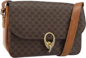 Celine Pre-owned Vintage Canvas Schoudertas - Dames - Vintage Schoudertas - Bruin - ONE Size - Leer - Vintage