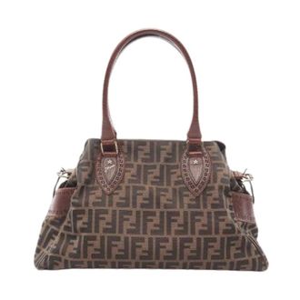 Fendi Pre-owned Handbags, female, Brown, Size: ONE SIZE Pre-owned Vintage Canvas Tote Bag