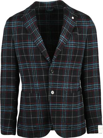 L.B.M. 1911 Plaid Pattern Rounded Jacket with Notch Lapels