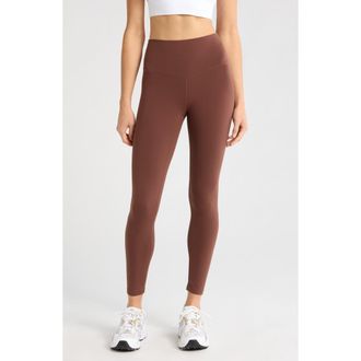 Zella Studio Luxe High Waist 7/8 Leggings in Brown Bitter at Nordstrom Rack, Size Medium