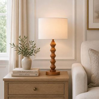 Pagazzi Trezza Walnut Table Lamp in Brown