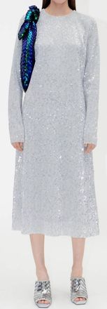 Stine Goya Celsia Sequin Dress In Silver