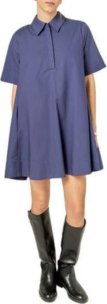 English Factory Short Sleeve Cotton Shirtdress in Navy at Nordstrom Rack, Size X-Small