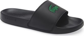 Lacoste Serve Slide Sandal in Black/Green at Nordstrom Rack, Size 13