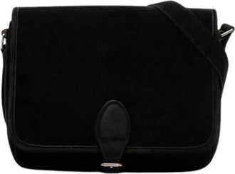 Saint Laurent Pre-owned Velvet Crossbody Bag - Dames - Pre-owned - Zwart - Maat: ONE Size Velours
