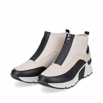Rieker Womens Kitty Boots In Schwarz/crema/cliff/perlcreme