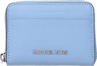 Michael Kors Leren Kaarthouder - Dames - Portefeuilles - Blauw - ONE Size - Leer - Accessoires