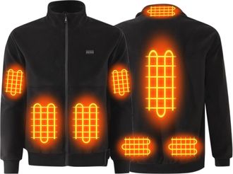 Generic Fleece Heated Hoodie for Men, USB Heated Jacket 8 Heating Zones Heated Coat 3 Heating Levels Heated Body Warmer Zipper Sherpa Heated Outerwear Winter 