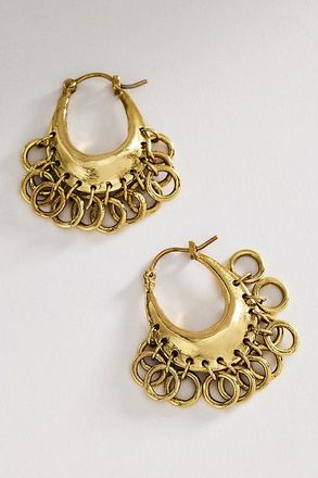 Alemais Le Jardin Mini Ring Chain Hoop Earrings