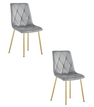 OEM Silla Libra - Terciopelo Gris Claro / Patas Doradas X 2