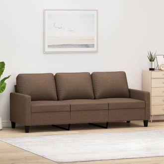 vidaXL Divano a 3 Posti Marrone 180 cm in Tessuto - Vidaxl