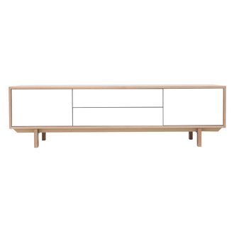 Miliboo Mueble Tv N&oacute;rdico Madera Y Blanco 180cm Sid