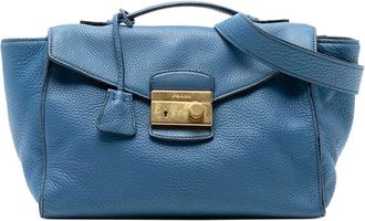 Prada Borsa a tracolla Vitello Daino Sound Lock 2000-2025 - Blu
