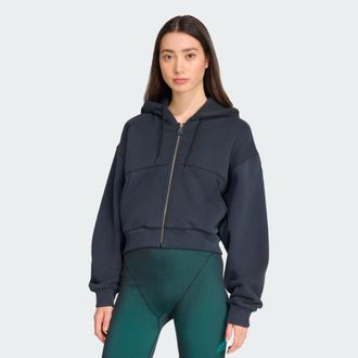 adidas Originals ADIDAS Originals Womens EQT Cropped Hoodie - Black Cotton - Size X-Small