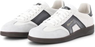 Santoni Leren Sneakers - Heren - Sneakers - Wit - 43 EU - Leer - Schoenen