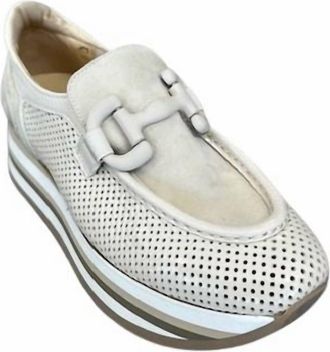 Softwaves Womens Clarice Platform Loafers In Coco White