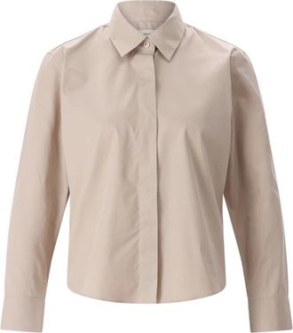 Dries Van Noten Cropped Katoenen Blouse - Dames - Overhemden - Beige - L - Katoen - Overhemden