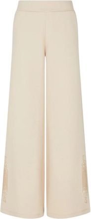 Emporio Armani Sportieve Zwarte Broek voor Mannen - Dames - Wijde Broeken - Beige - L - Broeken