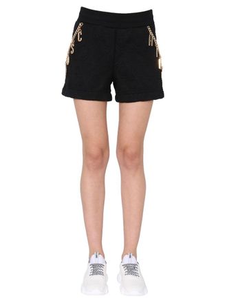 Moschino Quilted Cotton Bermuda Shorts - Black