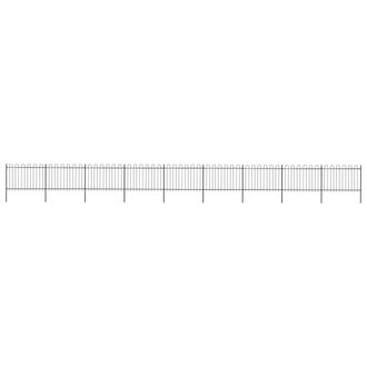 Berkfield Home Garden Fence with Hoop Top Steel 15.3x1.2 m Black
