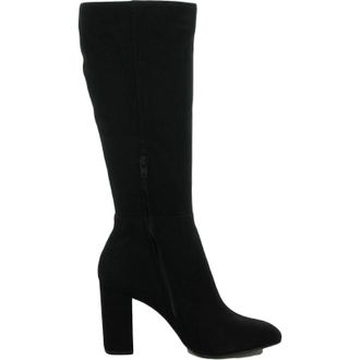 Steve Madden Ninny Boots Womens Black Leather Pointed Toe Knee High HTAT1522