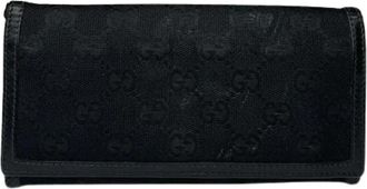 Gucci Pre-owned Canvas Wallet - unisex - Vintage Accessoires - Zwart - ONE Size - Vintage