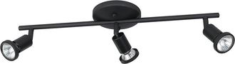 Eglo Eglo Tremendo 3 Light Fixed Track Light With Black Finish & Black Adjustable Lamp Heads