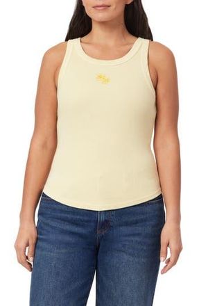 C&C California Embroidered Ribbed Tank in Chamomile at Nordstrom Rack, Size X-Large