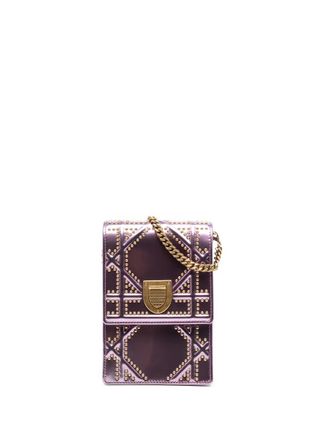 Dior 2018 Metallic Studded Calfskin Vertical Diorama crossbody bag - women - Calf Leather - One Size - Pink