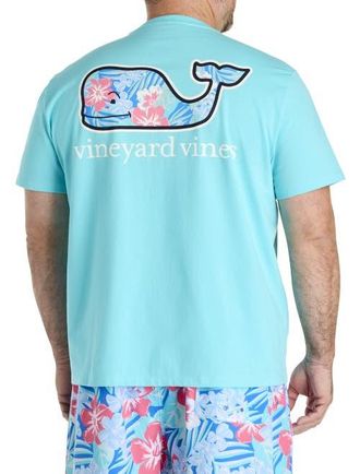Vineyard Vines Big & Tall Chappy Floral Whale T-Shirt in Turqs at Nordstrom, Size 2X Big