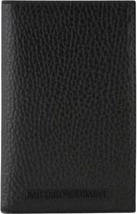 Emporio Armani Business Portacarte Chiuso - Heren - Portefeuilles - Zwart - ONE Size - Leer - Accessoires