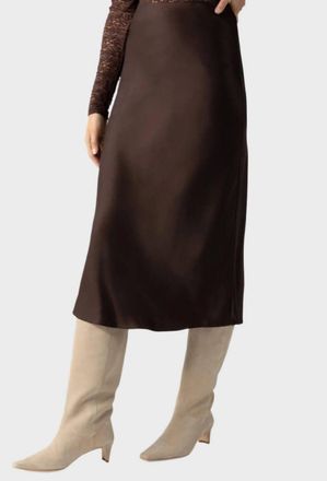 Sanctuary Everyday Midi Skirt In Coffee