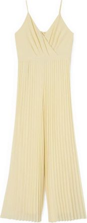 Motivi Lange geplooide georgette jumpsuit - Dames - Jumpsuits - Geel - L - Polyester - Jumpsuits & Playsuits