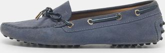 Tod's Tods Blue Suede Gommino Driving Loafers