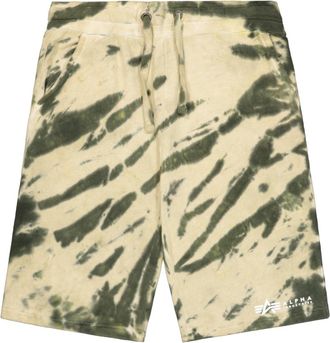Alpha Industries Sweatshorts ALPHA INDUSTRIES Tie Dye Shorts, Herren, Gr. XXL, Normalgr&ouml;ssen, gr&uuml;n (schwarz olive), Obermaterial: 80% Baumwolle, 20% Polyester, Hosen S