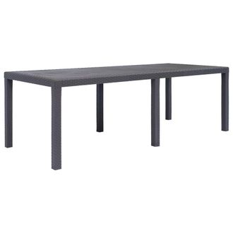 vidaXL Vidaxl - Mesa De Jard&iacute;n De Pl&aacute;stico Aspecto Rat&aacute;n Marr&oacute;n 220x90x72 Cm