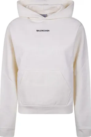 Balenciaga Hoodies & sweatvesten, Dames, Beige, S, Katoen, Back Hoodie