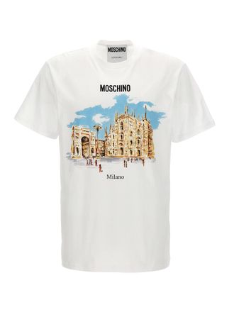 Moschino T-shirt con stampa Trompe oeil di Moschino