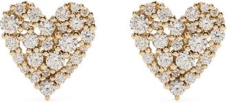 Sydney Evan 14kt yellow Cocktail Heart diamond earring - women - Diamond/Yellow Gold - One Size