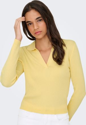 Only Polokragenpullover ONLY ONLKAYA LS POLO PULLOVER EX KNT, Damen, Gr. XL, double cream, Strick, Obermaterial: 70% Viskose, 30% Nylon, unifarben, regular
