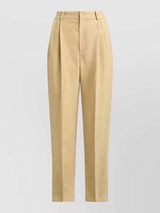 Ralph Lauren hemp tailored trousers pleated front