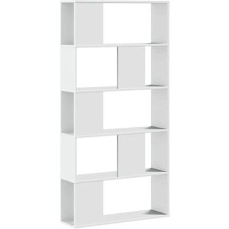 vidaXL Vidaxl - Librer&iacute;a 5 Estantes Madera Ingenier&iacute;a Blanco 80,5x23,5x162,5 Cm