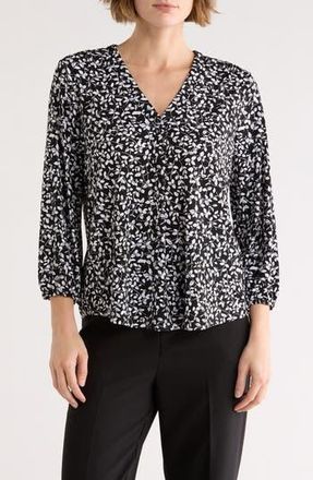 Vince Camuto Balloon Sleeve Knit Top in Black/White at Nordstrom Rack, Size Medium