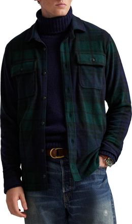 Polo Ralph Lauren Flannel Button-Up Overshirt in Blackwatch Plaid at Nordstrom, Size Xx-Large