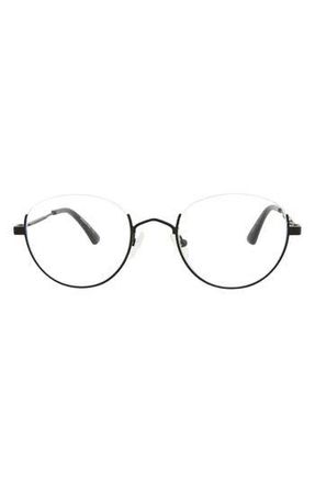 Alexander McQueen 50mm Core Half Rim Optical Glasses in Black Black Transparent at Nordstrom Rack