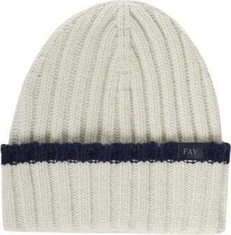 Fay Muts - Heren - Hoeden - Wit - ONE Size - Wol - Accessoires