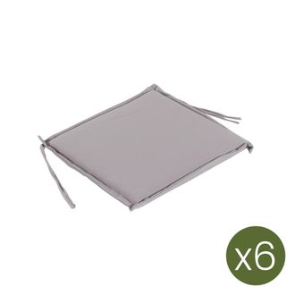 ED&Egrave;N JARD&Iacute; Pack de 6 cojines asiento para silla de jard&iacute;n piedra 42x40x3 cm