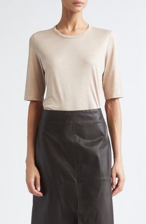 Nellie Partow Parker Modal & Cashmere T-Shirt in Blush at Nordstrom, Size X-Small