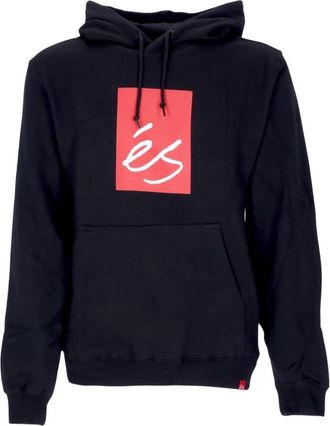 eS Zwarte Fleece Hoodie met Kangaroezak - Heren - Hoodies - Zwart - L - Katoen - Hoodies & sweatvesten